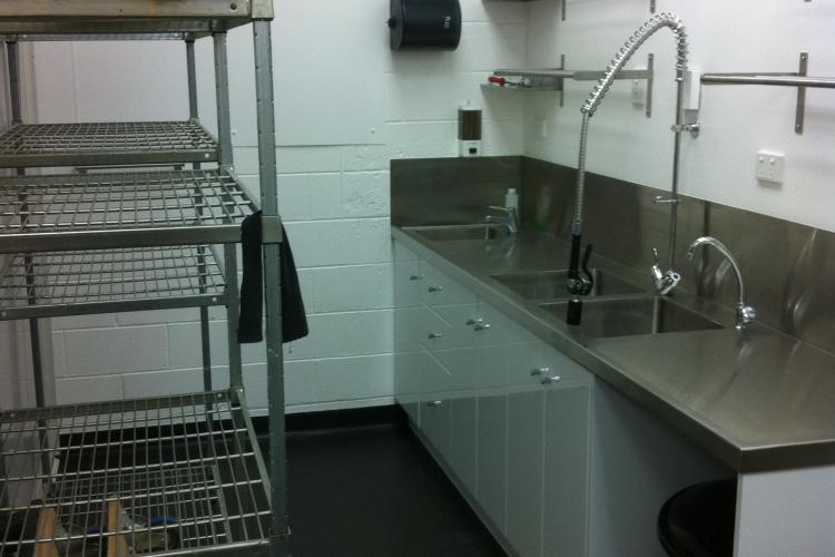 Commercial kitchen sink installation in Adelaide, SA.