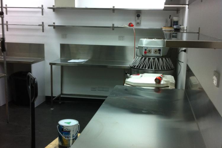 Commercial kitchen shelving and benches installation in Adelaide, SA.