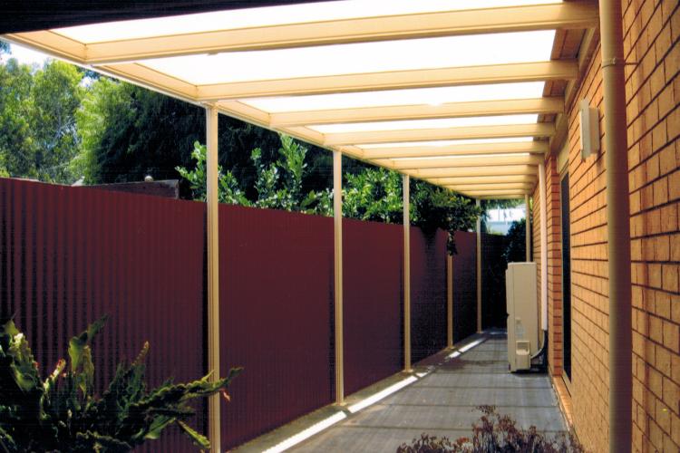Affordable pergola with uniform appearance to match house.